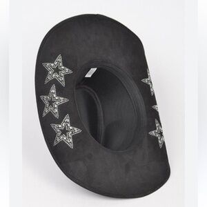 Hotfix Black Western Star Studded Accents hat adult one size country